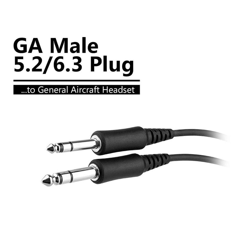 R SPIDER WIRELESS Helicopter U-174 Plug Aviation Headset to General Aviation(GA) Adapter Cable - Image 3